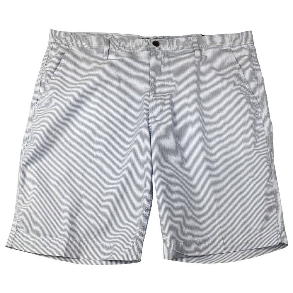 U.S. Polo Assn. Shorts Mens 42 Blue White‎ Striped Seersucker Cotton 111024522GD